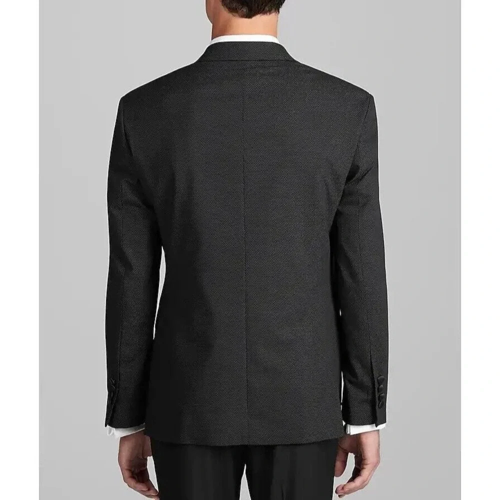 Jos‎ A Bank Men's Dinner Jacket Blazer Black Tailored Fit 46R Wool Blend C070556